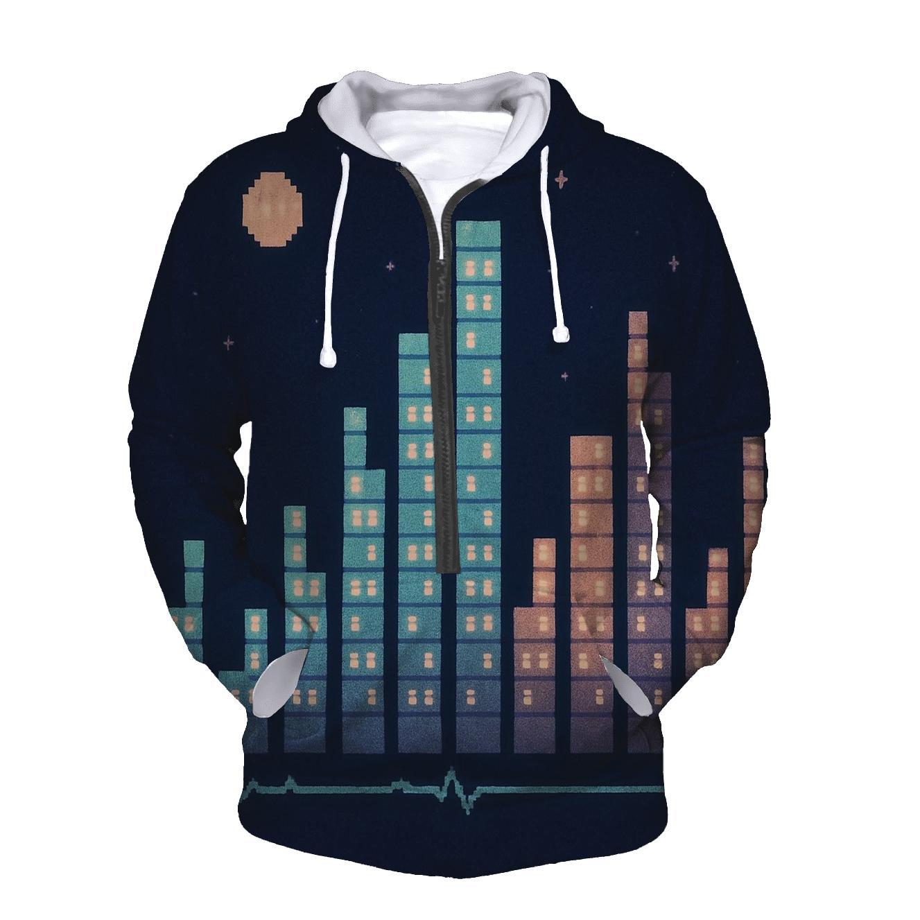 Pixel Skyline Equalizer hoodie styles