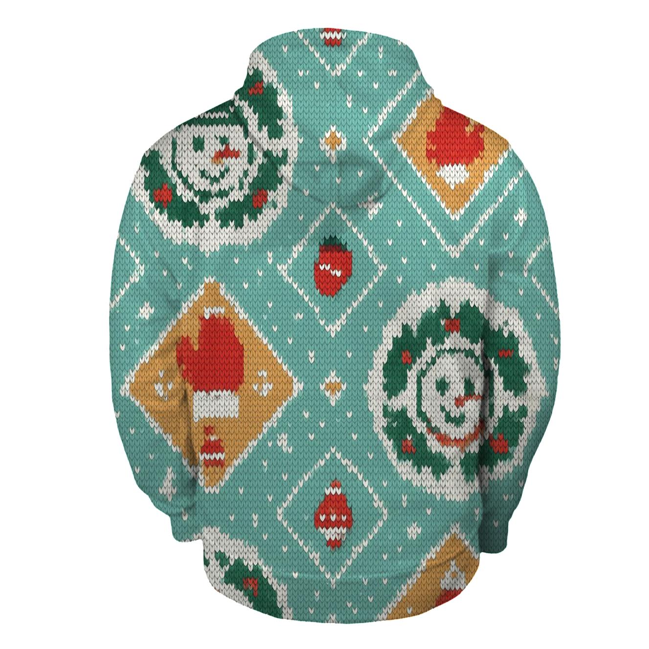 Holly Halo Snowman Medallion Design embroidered hoodies