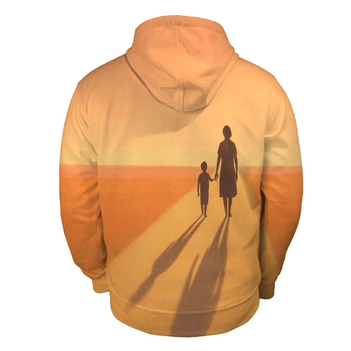 Two Shadows At Sunset The Growing Child And The Constant Love zip-up hoodies