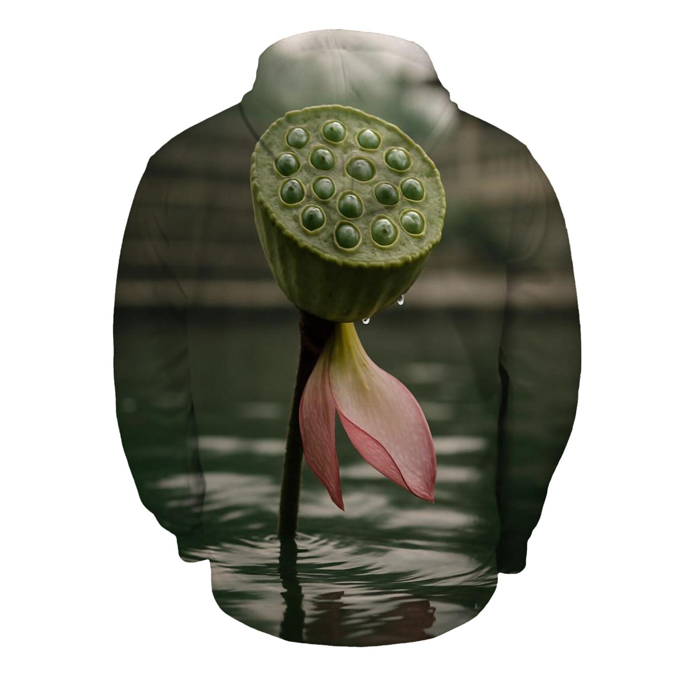 Lotus Seedpod And Fading Petals In A Temple Pond hoodie styles