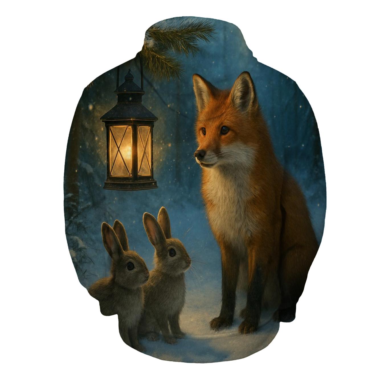 Lantern In The Frosted Pines embroidered hoodies