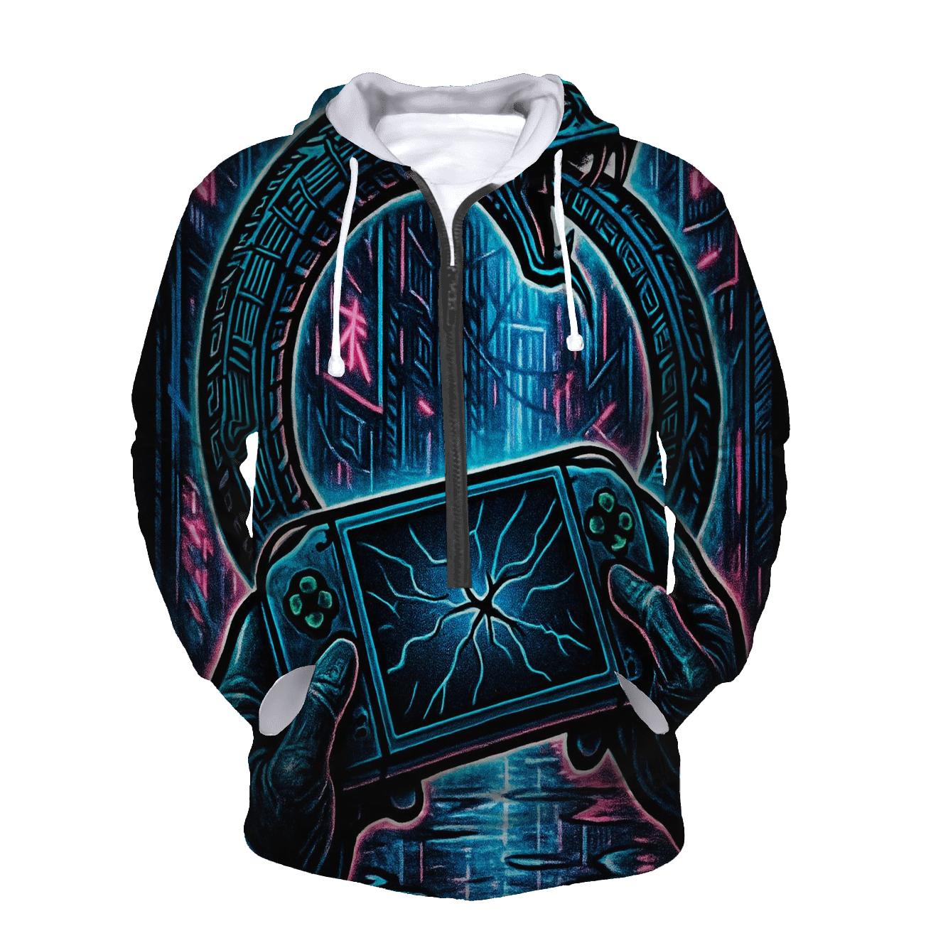 Neon Alley Ouroboros Circuit graphic hoodies