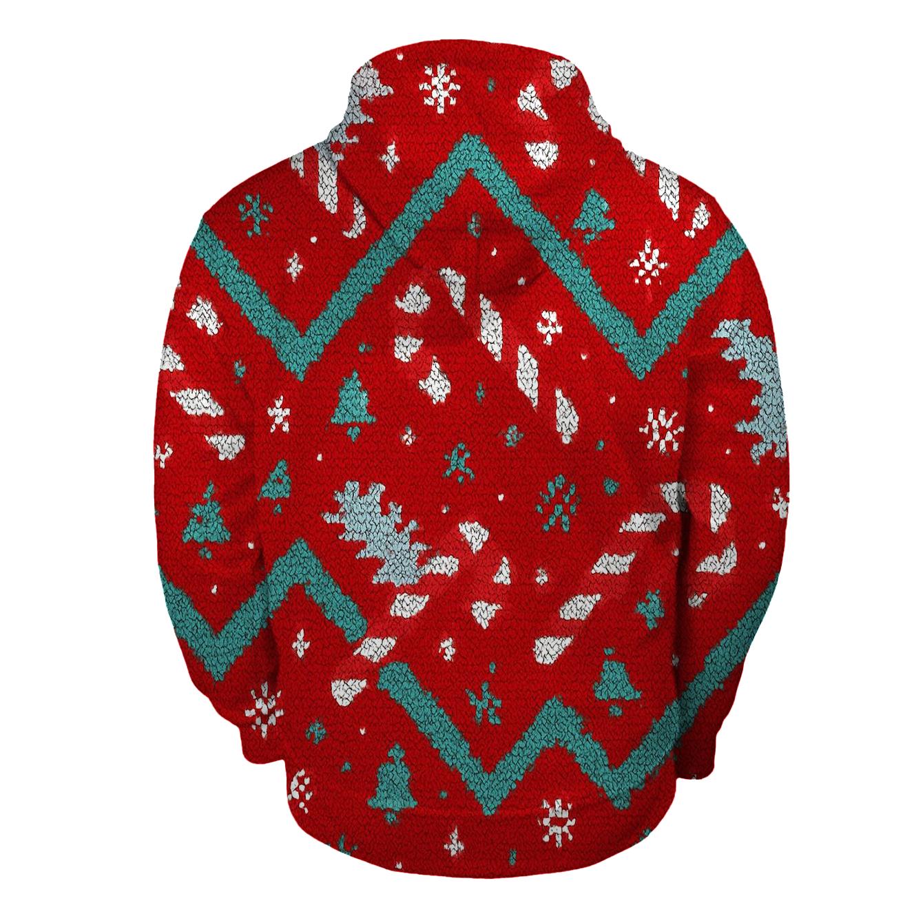 Candy Cane Comet Zigzag Design embroidered hoodies