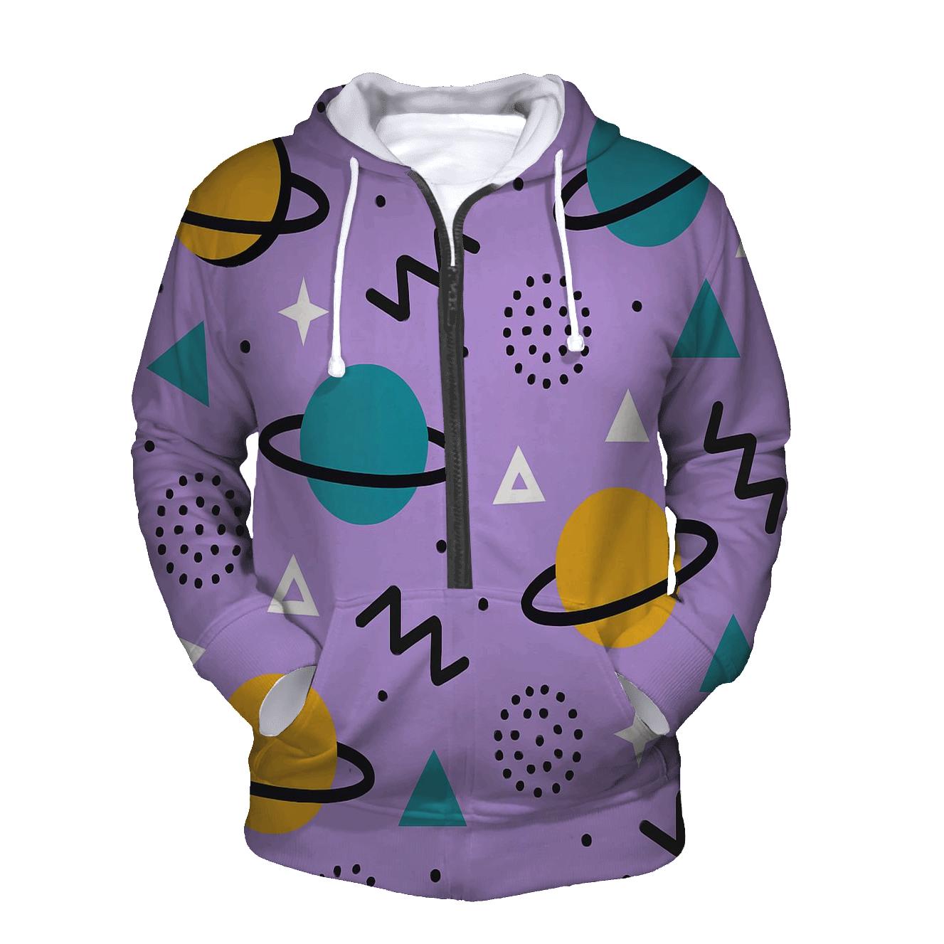 Memphis Planet Confetti hoodie trends