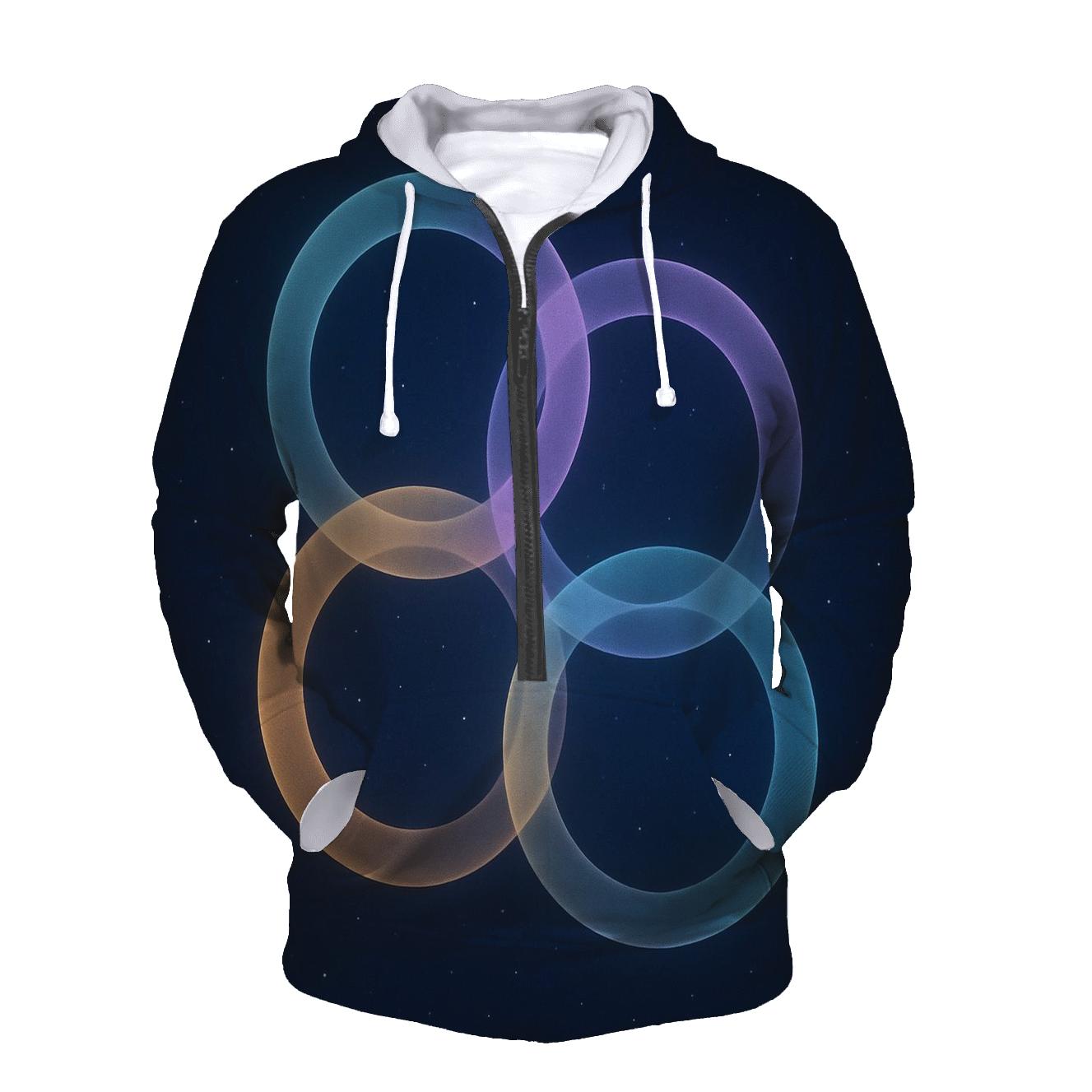 Starlit Unity Rings embroidered hoodies