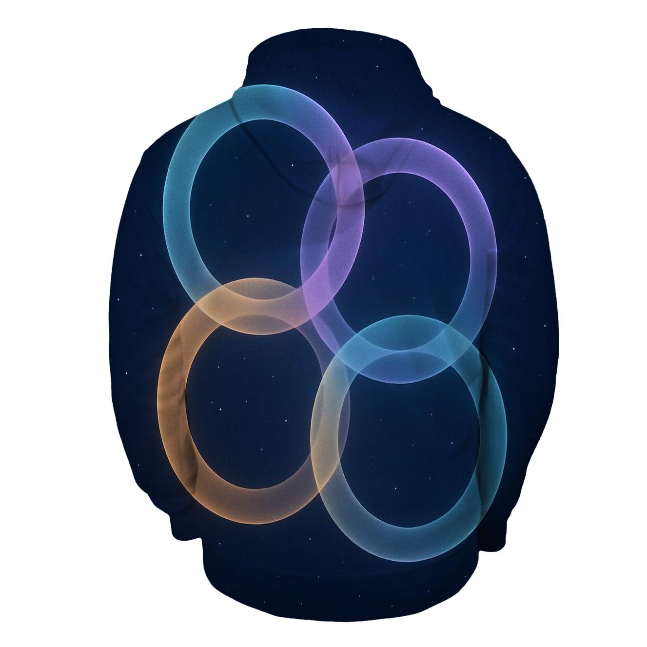 Starlit Unity Rings embroidered hoodies