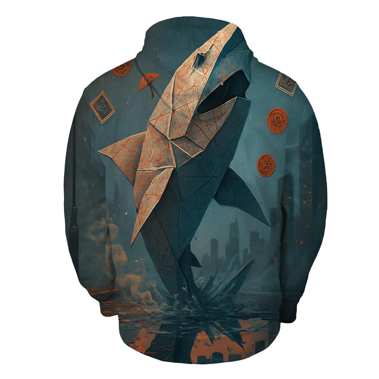 Origami Shark Skyline Swap pullover hoodies