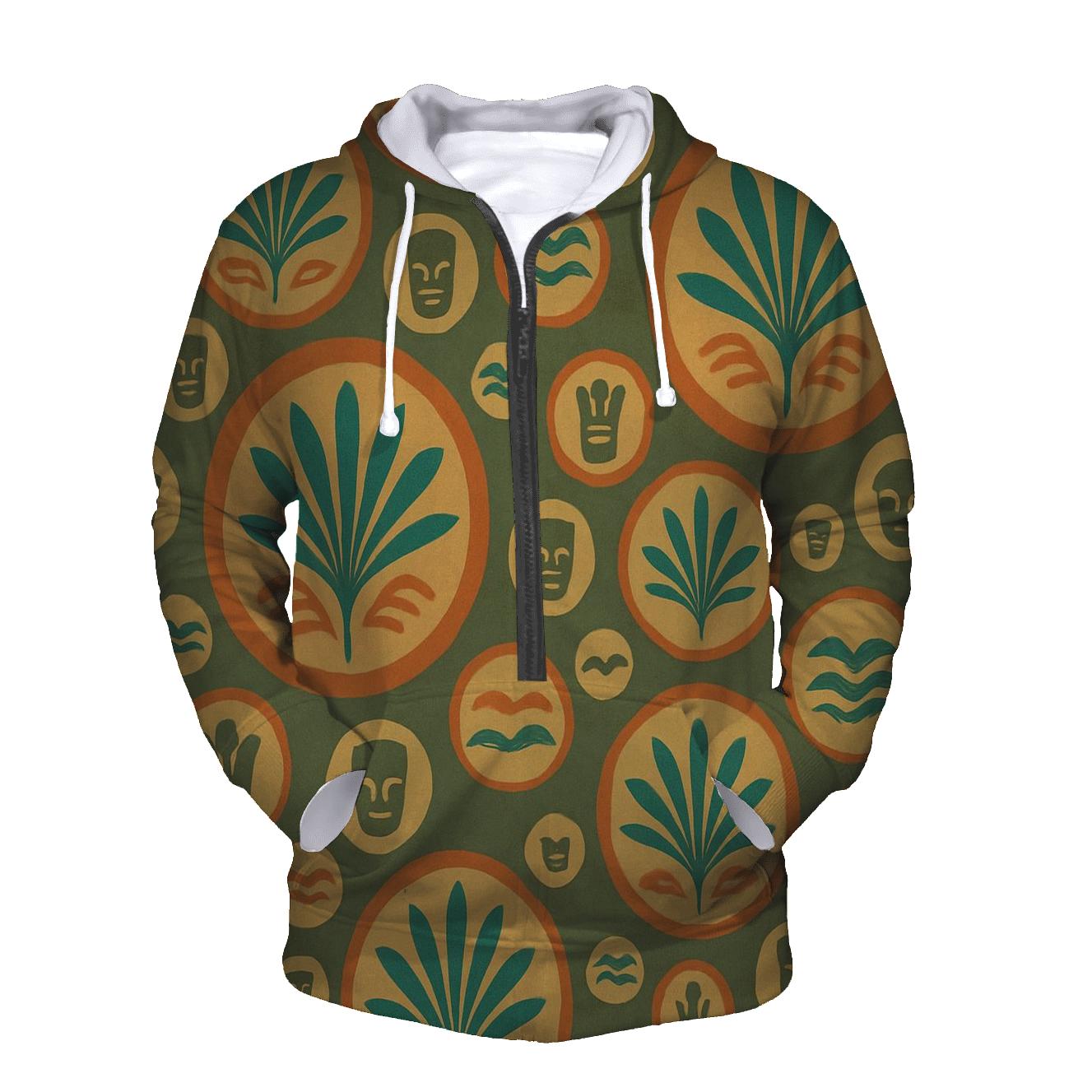 Tiki Lounge Palm Fan Medallions hoodie designs