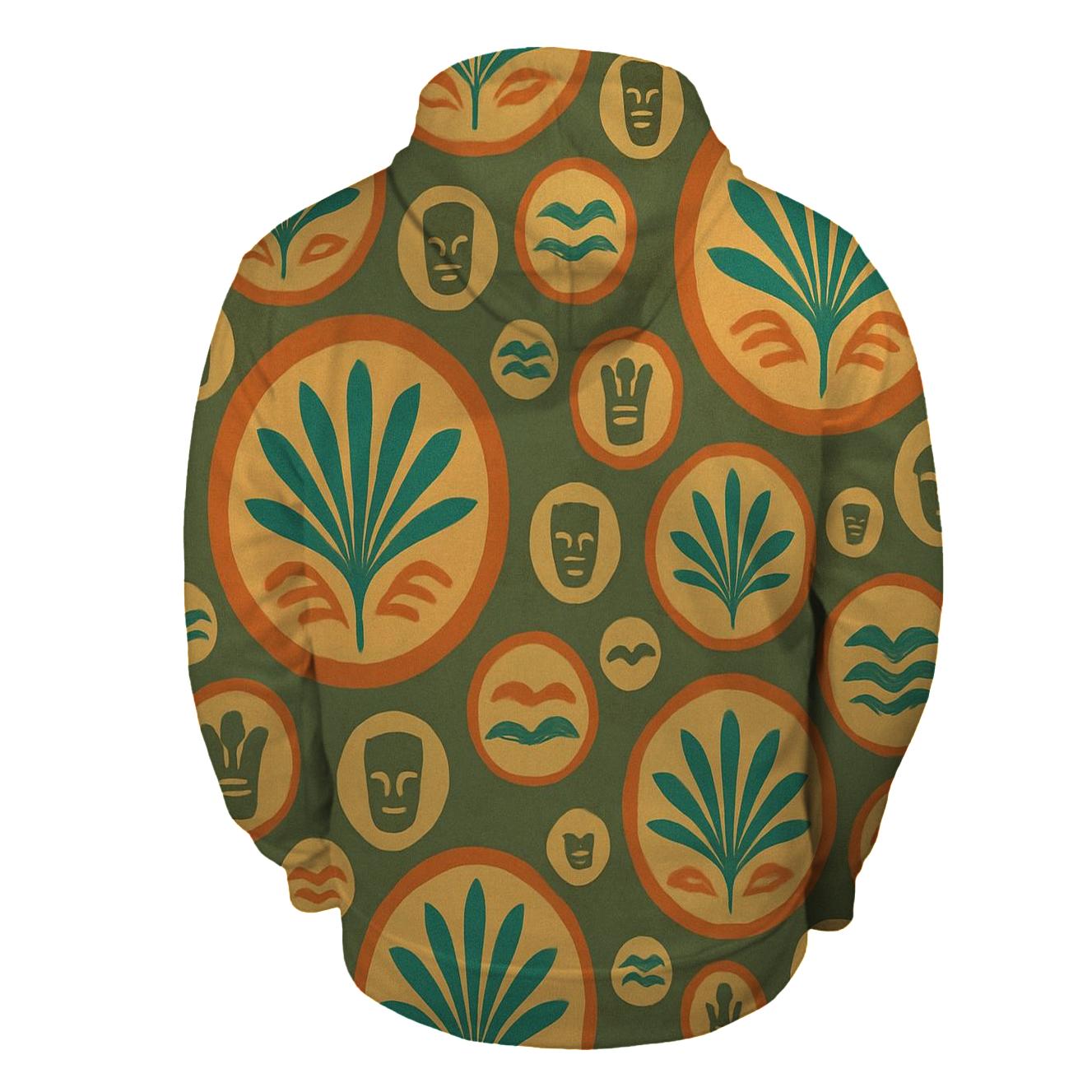 Tiki Lounge Palm Fan Medallions hoodie designs