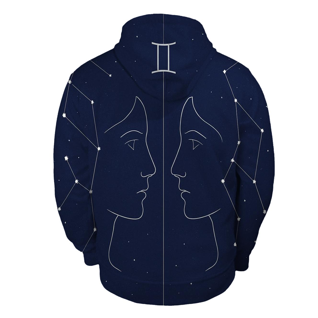 Gemini Twin Mirrors Star Map hoodie designs