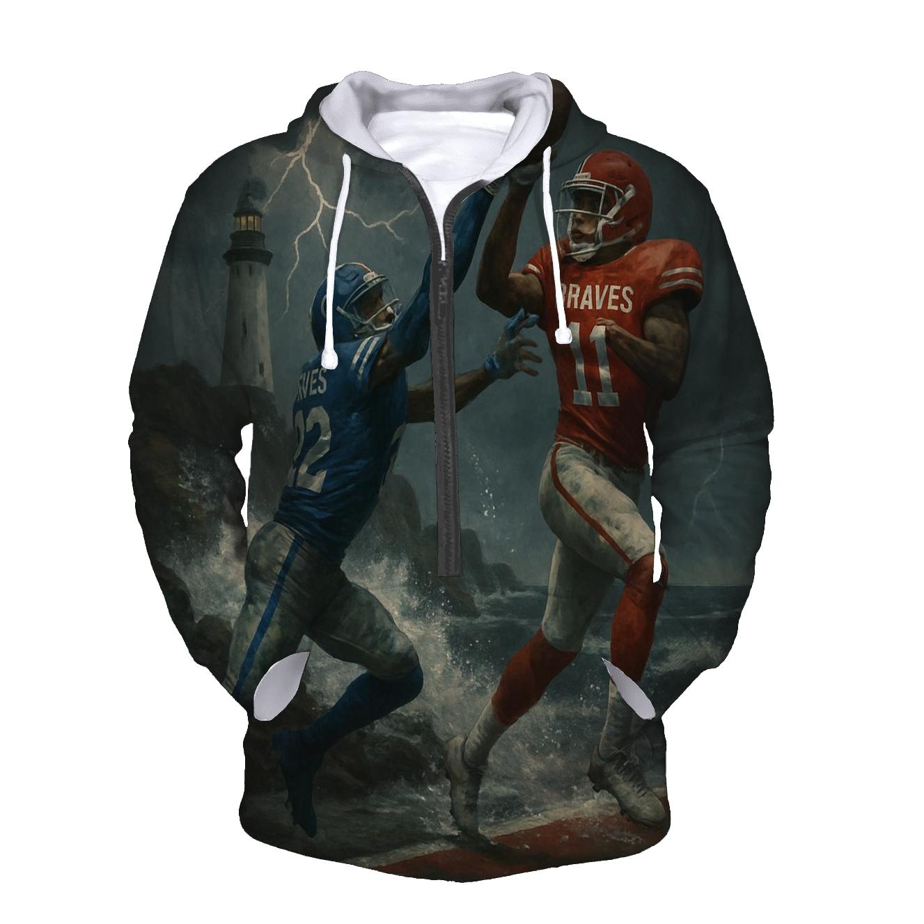 Storm Lighthouse End Zone Braves Versus Cubs zip-up hoodies