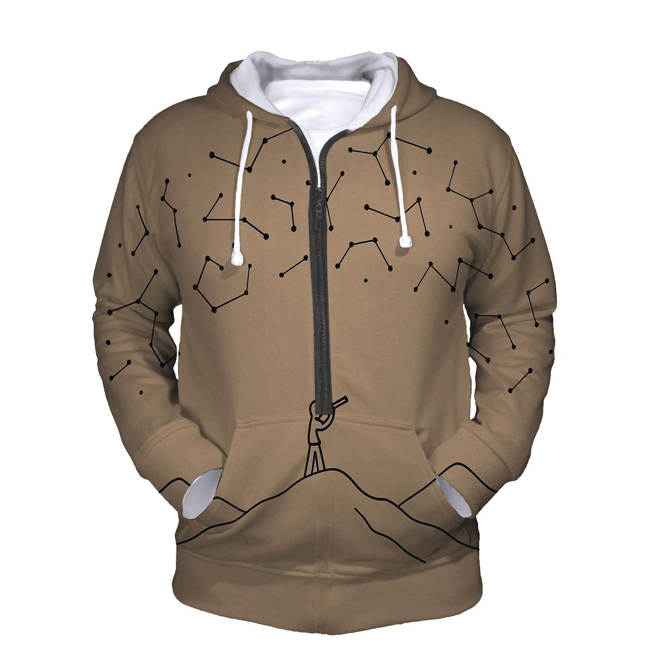 Stargazer Mountain Monoline printed hoodies