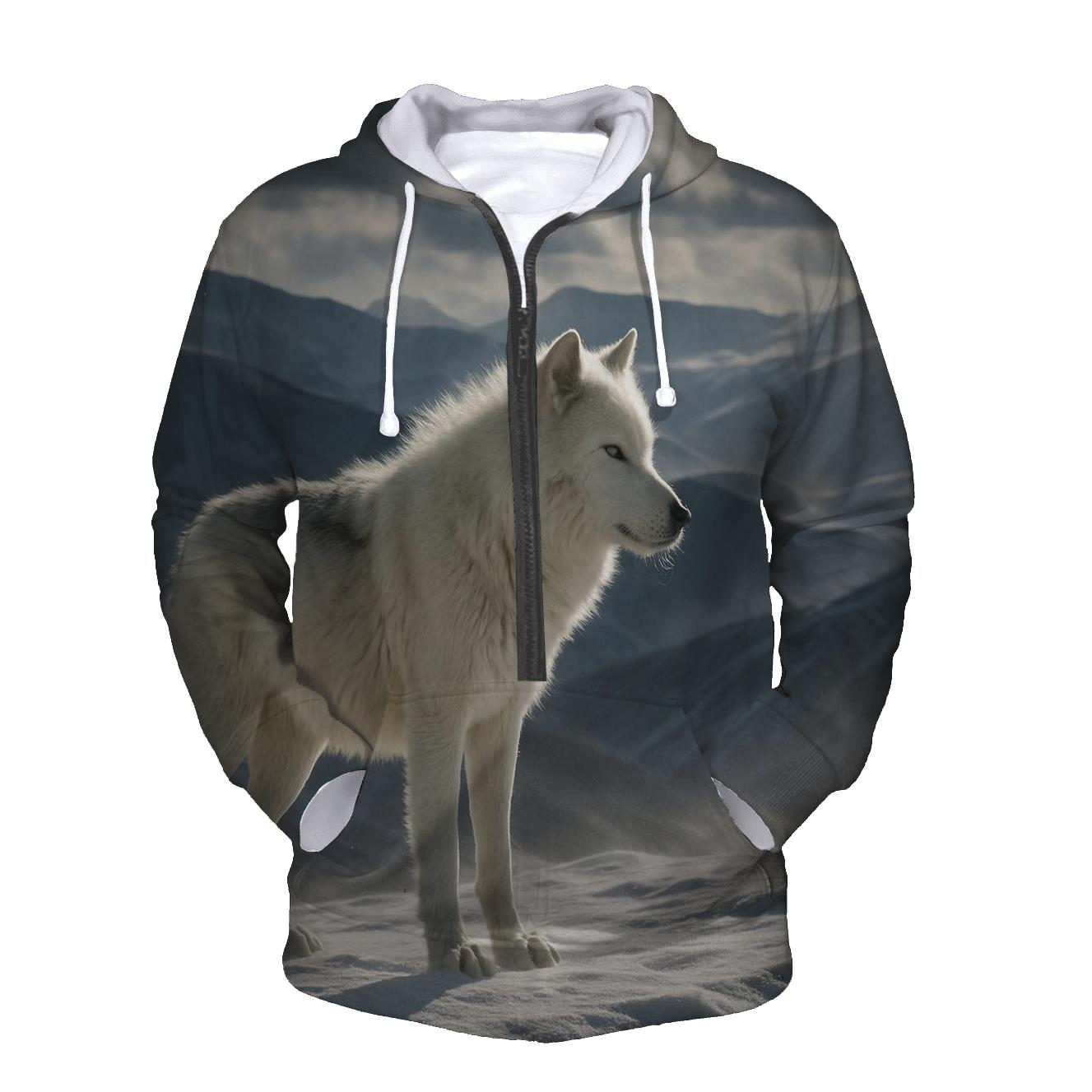 Winter Hunt Pause On A Wind Scoured Ridge graphic hoodies