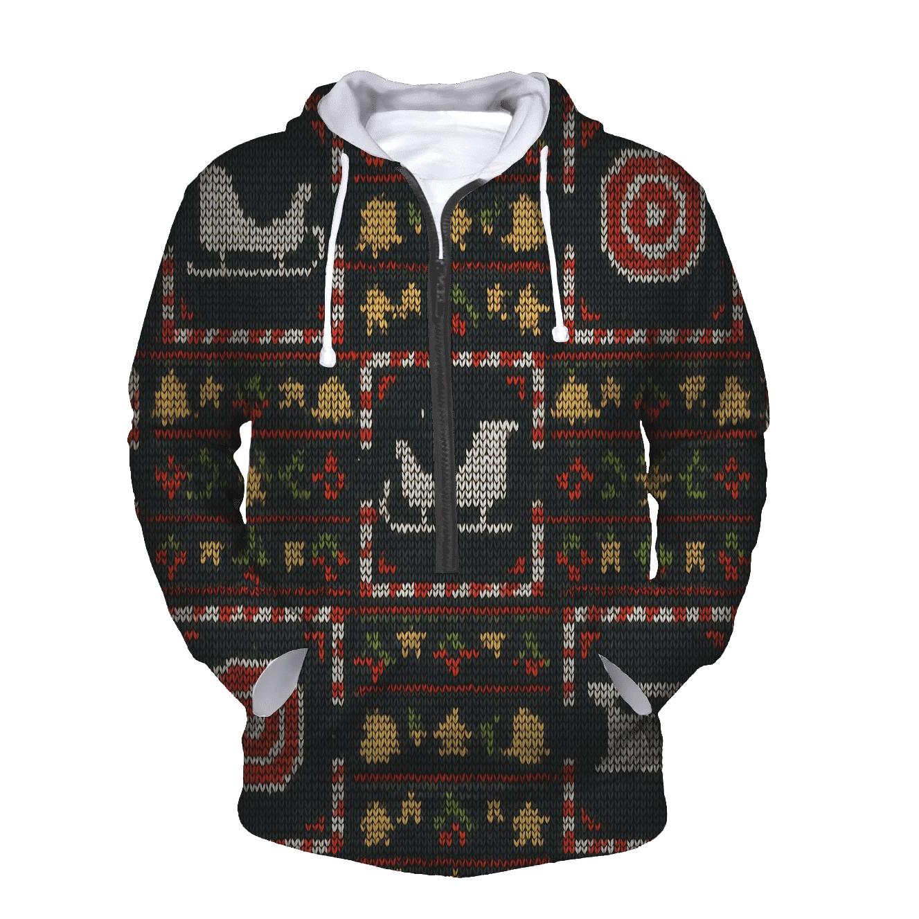 Sleigh Landing Pad Checker Design premium hoodies