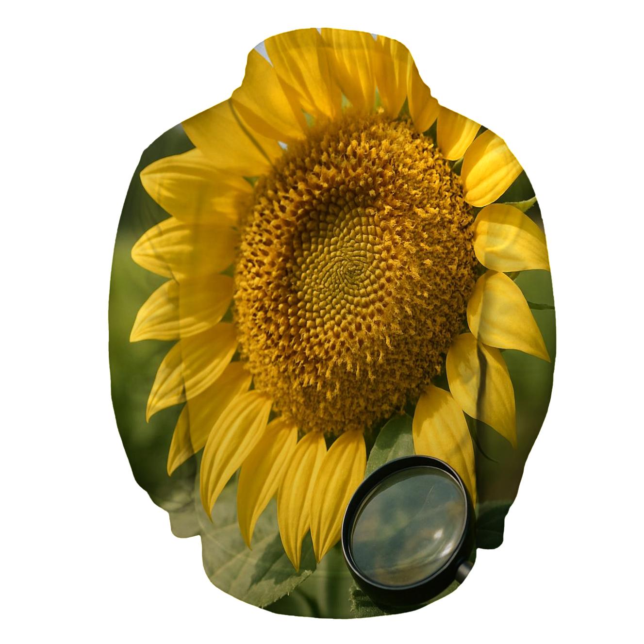 Sunflower Disk Florets Under Magnification In A Field Edge printed hoodies