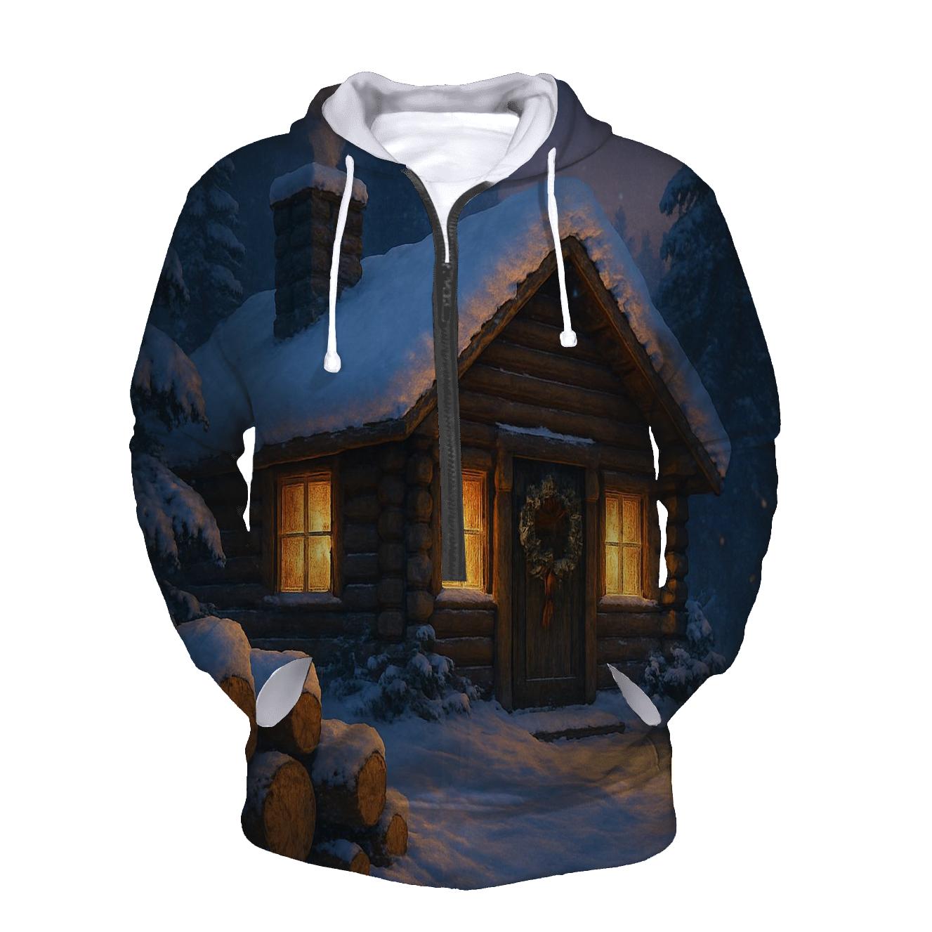 Snow Topped Cabin Hearth Comfort heavyweight hoodies