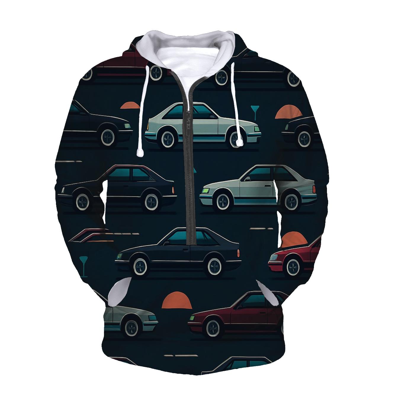 Chrome Sport Coupe Night Drive Icons graphic hoodies