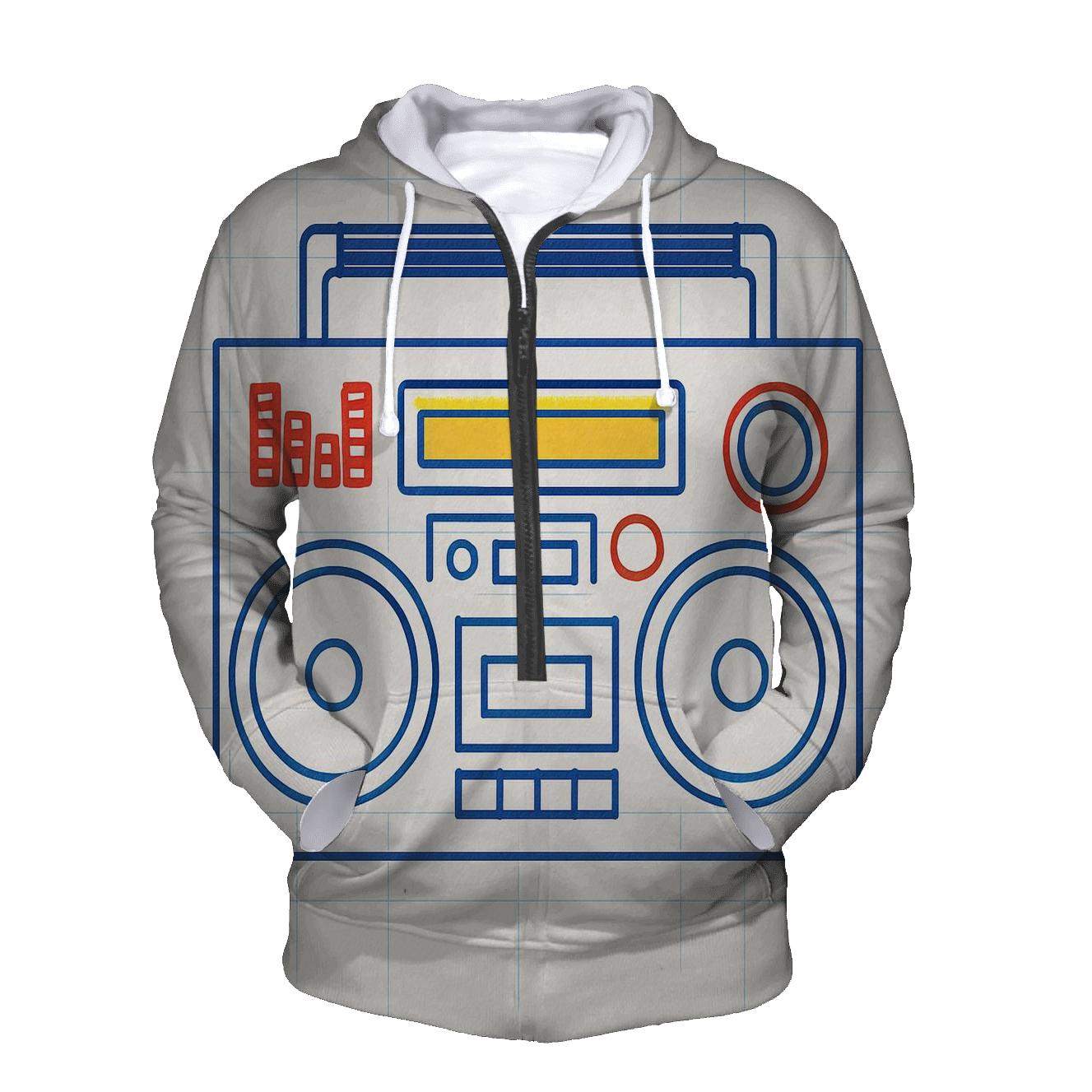 Boombox Blueprint Pop embroidered hoodies
