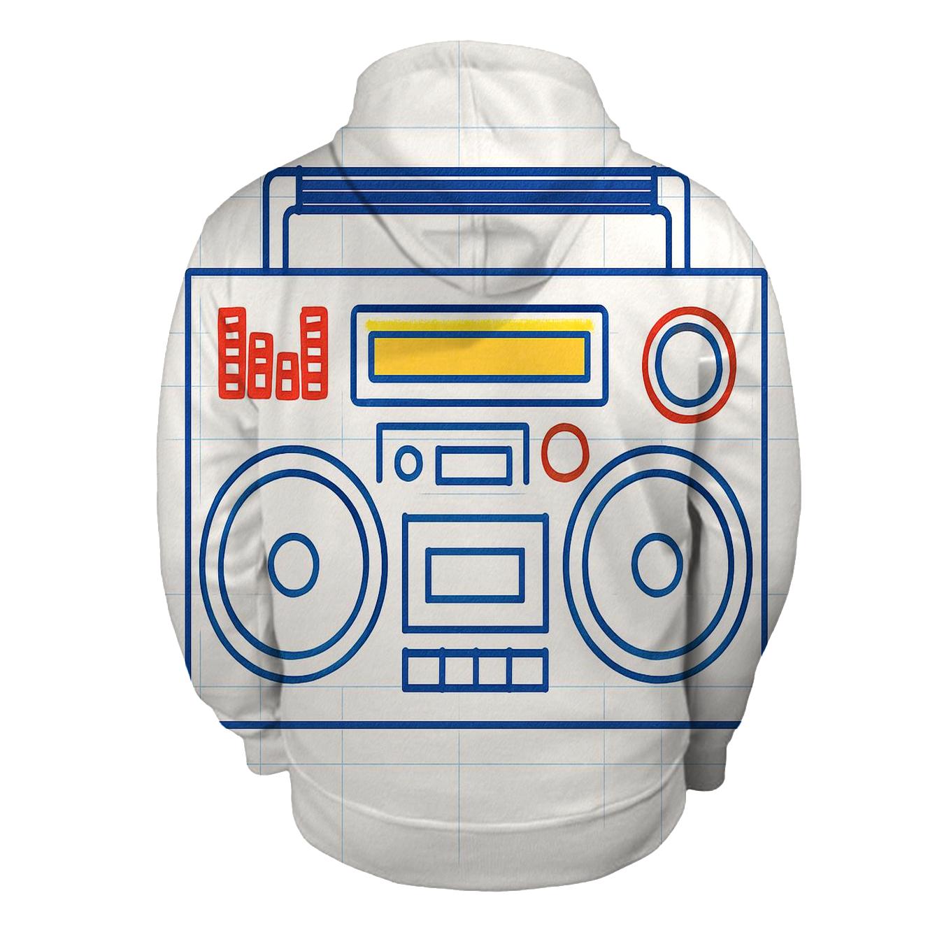 Boombox Blueprint Pop embroidered hoodies