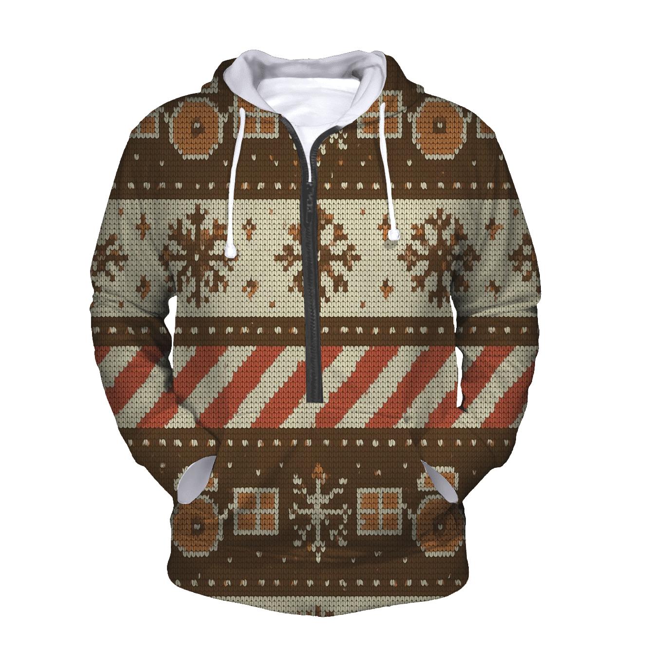 Gingerbread Satellite Blueprint Stripe Design graphic hoodies