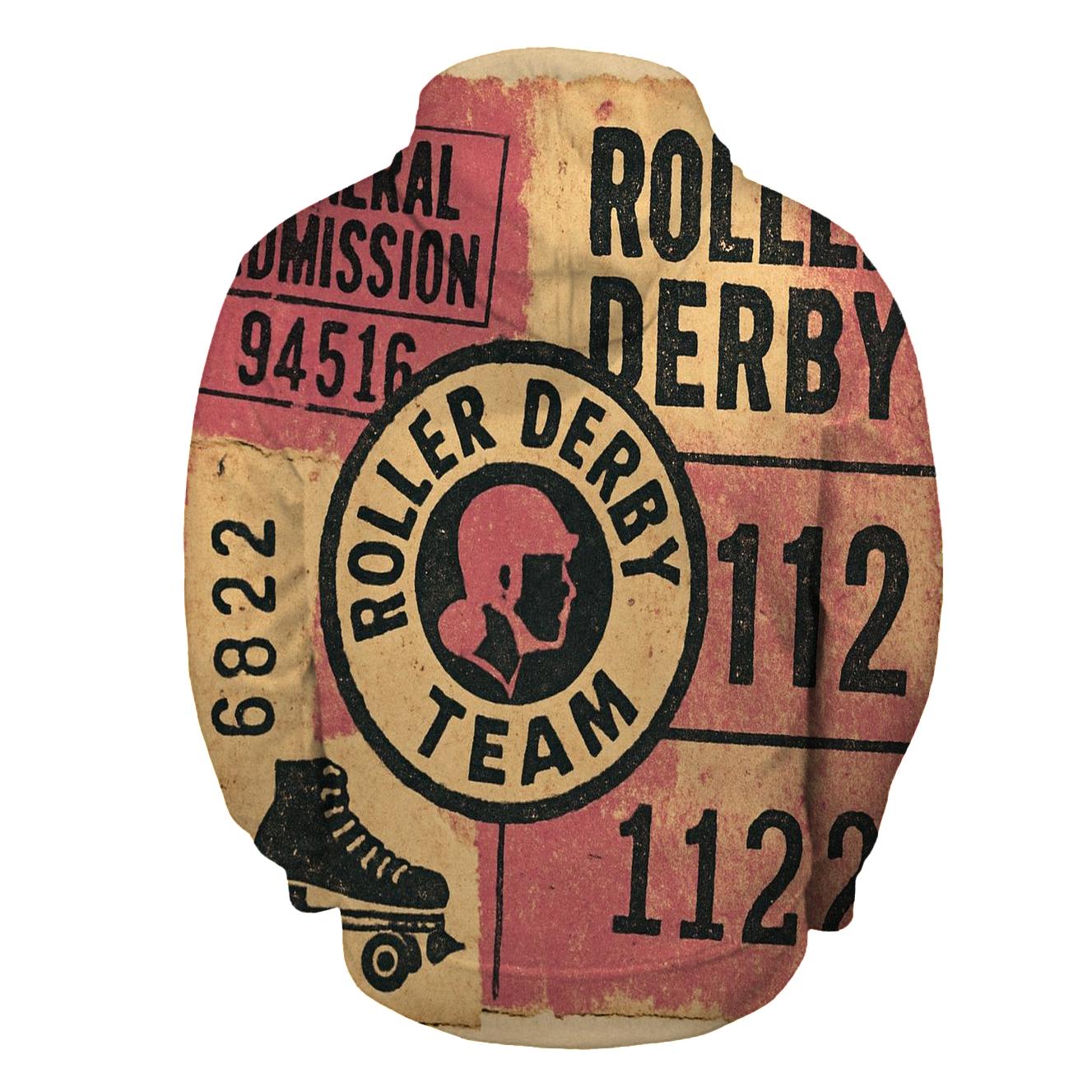 Old School Roller Derby Ticket Collage hoodie styles