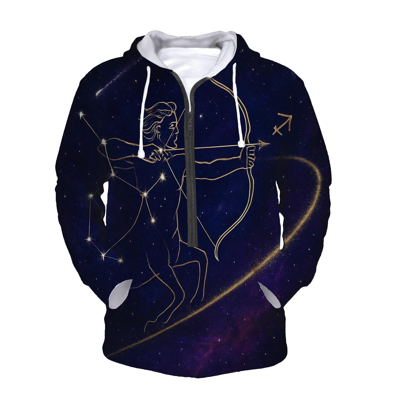 Sagittarius Galactic Archer Trajectory lightweight hoodies