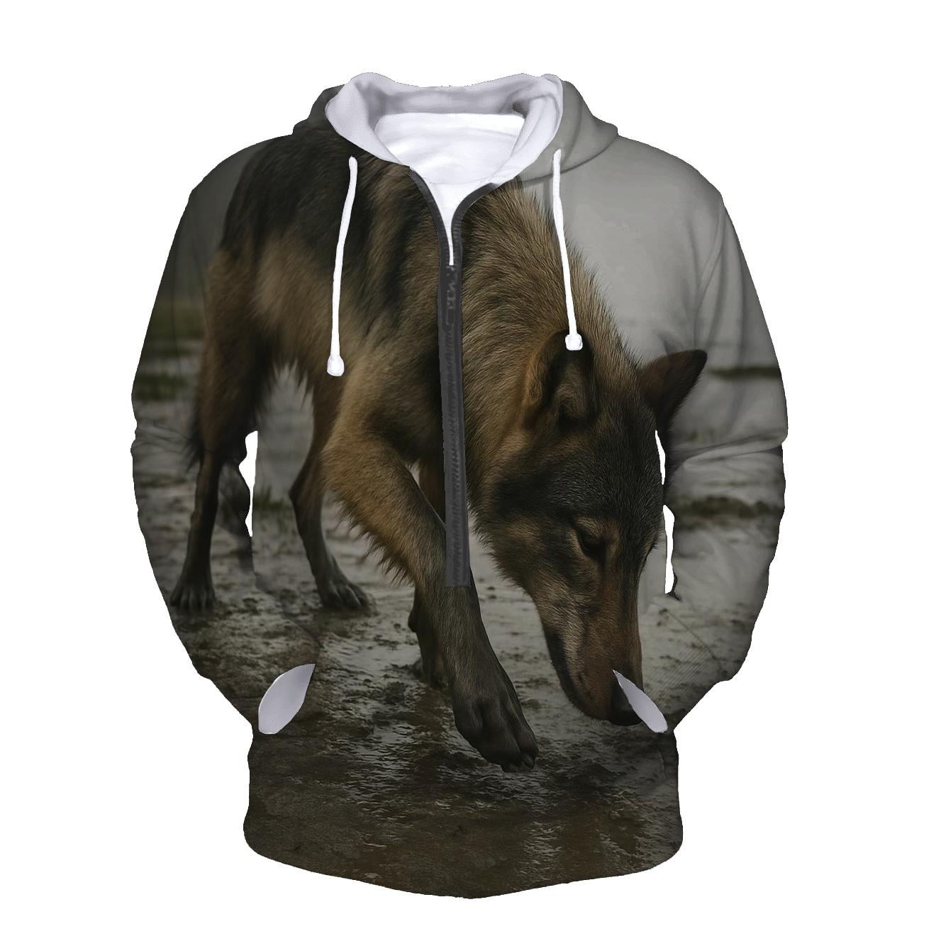 Mudflat Foraging At Low Tide In Coastal Fog hoodies fashion