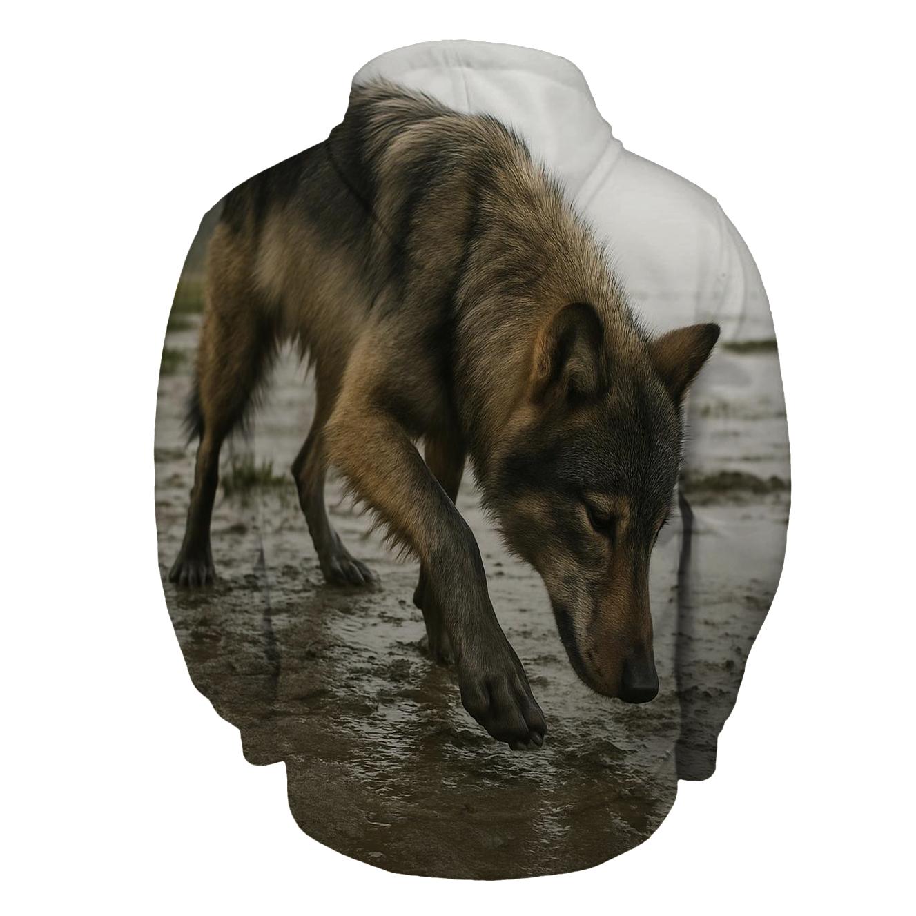 Mudflat Foraging At Low Tide In Coastal Fog hoodies fashion
