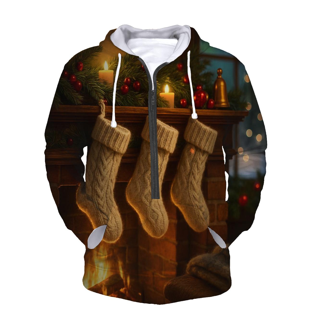 Knitted Stockings Under Northern Glow hoodie styles
