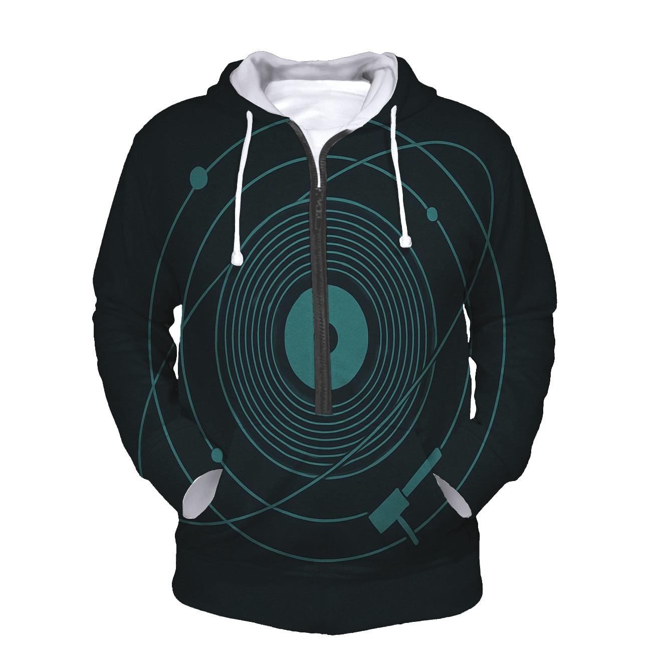 Vinyl Orbit Diagram embroidered hoodies