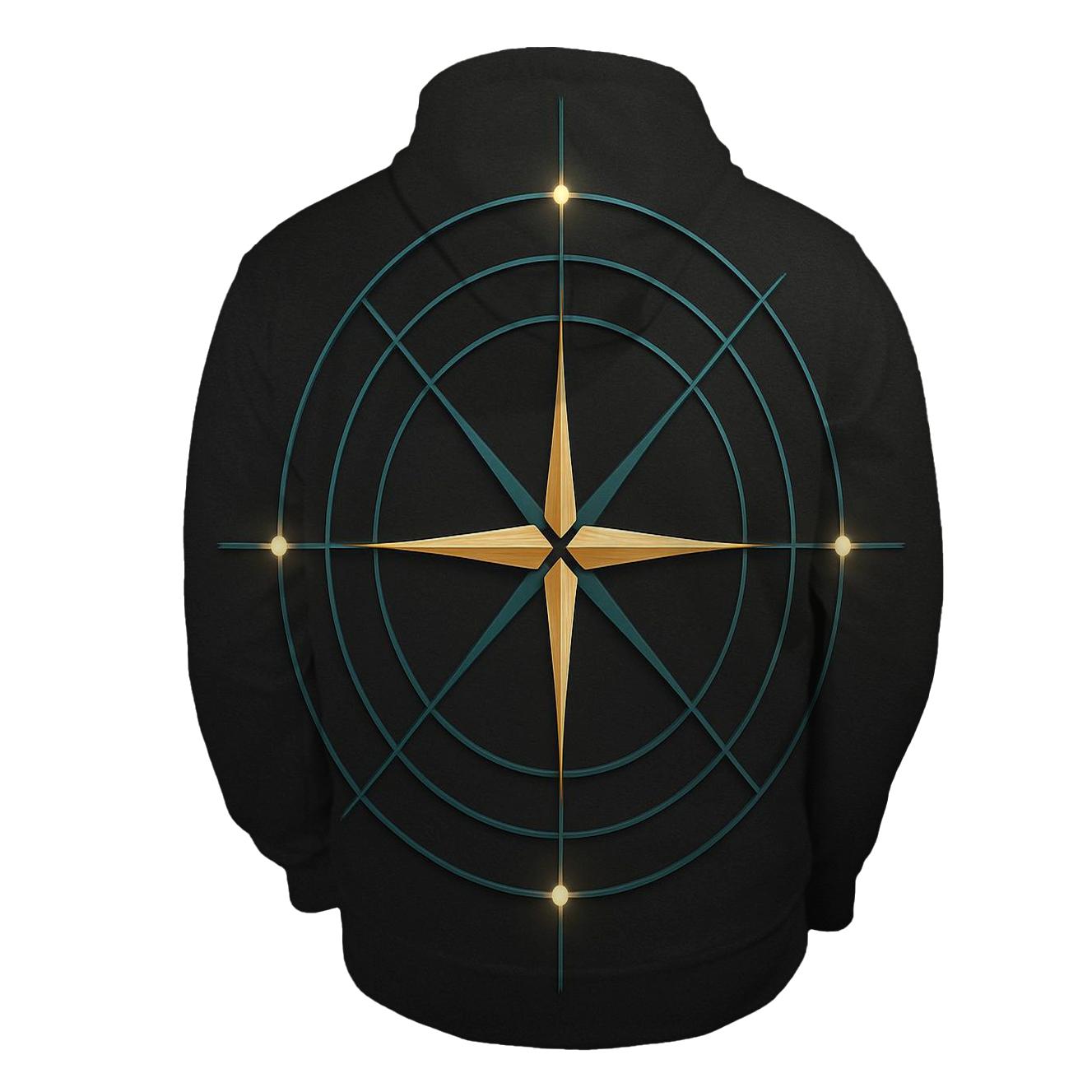 Compass Of Inner North zip-up hoodies
