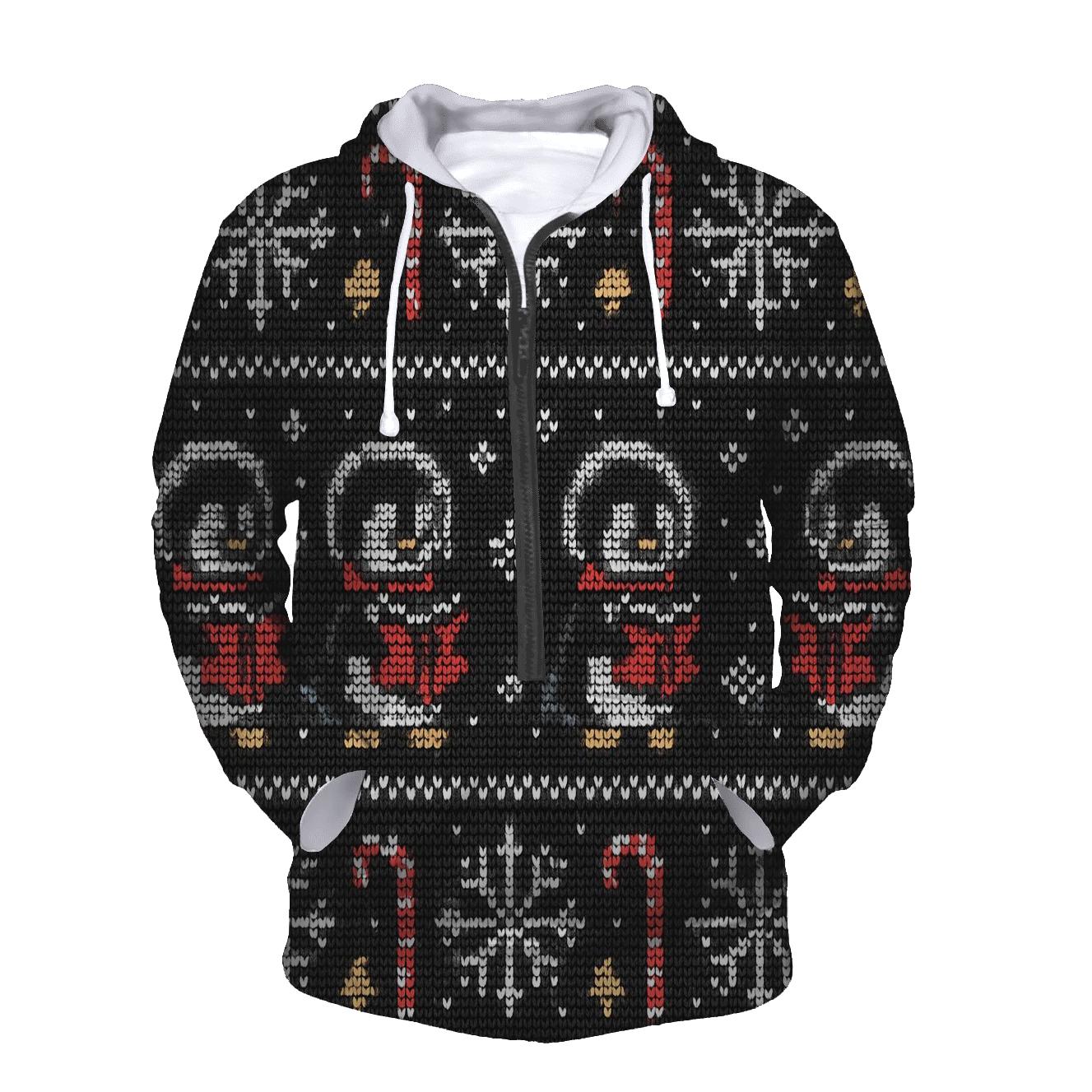 Penguin Astronaut Carolers Row Design designer hoodies