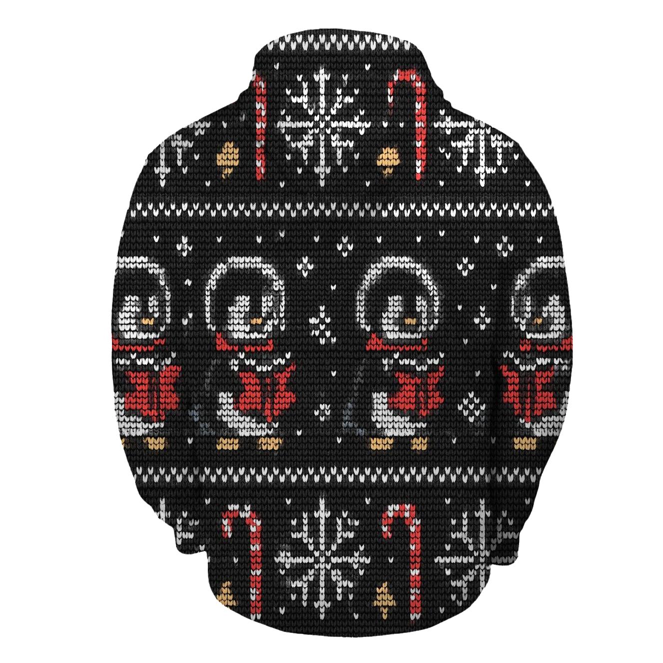 Penguin Astronaut Carolers Row Design designer hoodies