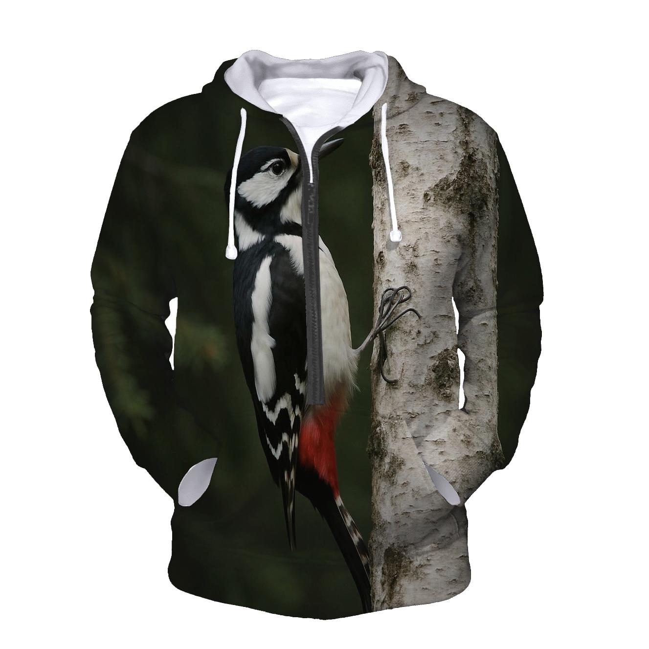 Boreal Drumline Great Spotted Woodpecker printed hoodies
