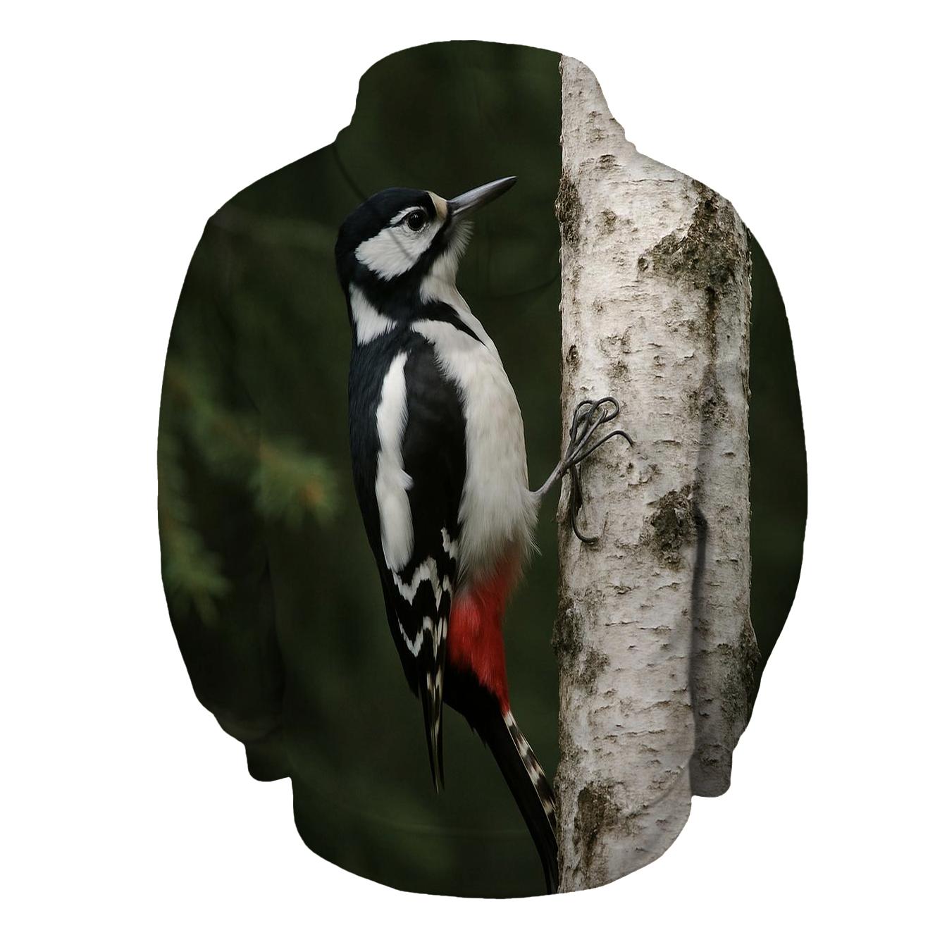 Boreal Drumline Great Spotted Woodpecker printed hoodies