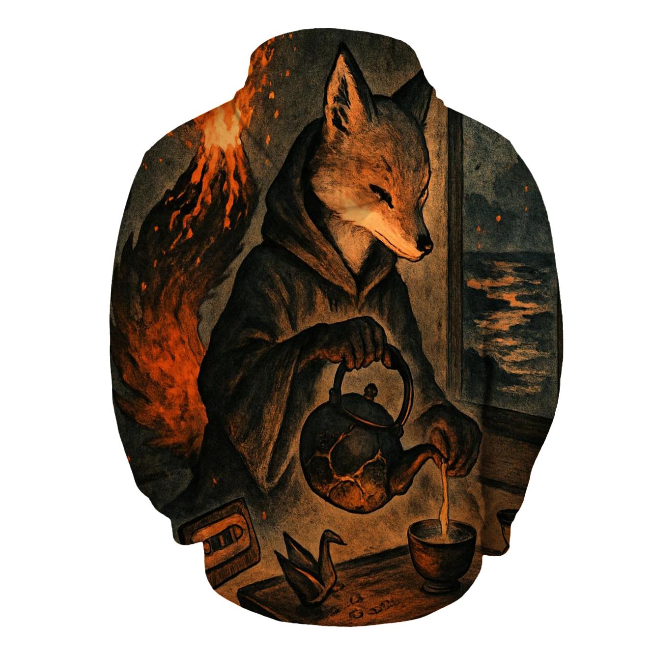 Tea Ceremony With A Volcano Fox designer hoodies