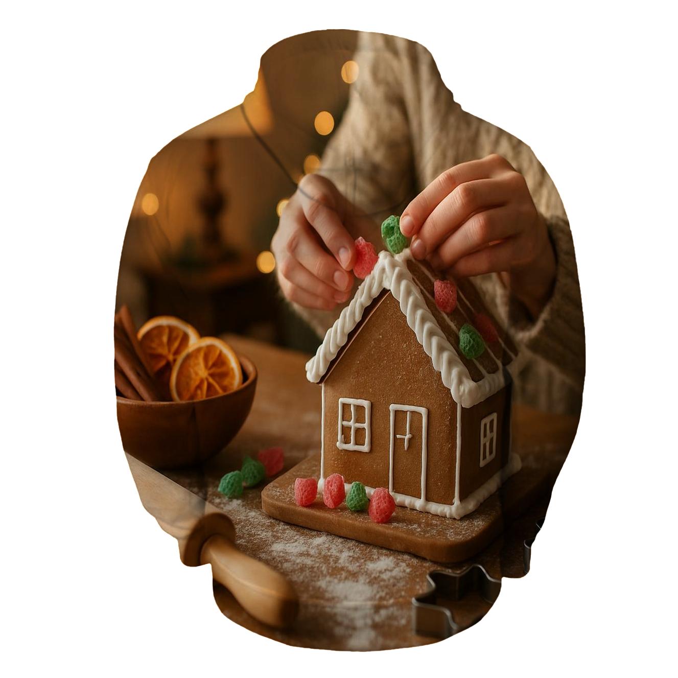Gingerbread Workshop Tabletop zip-up hoodies