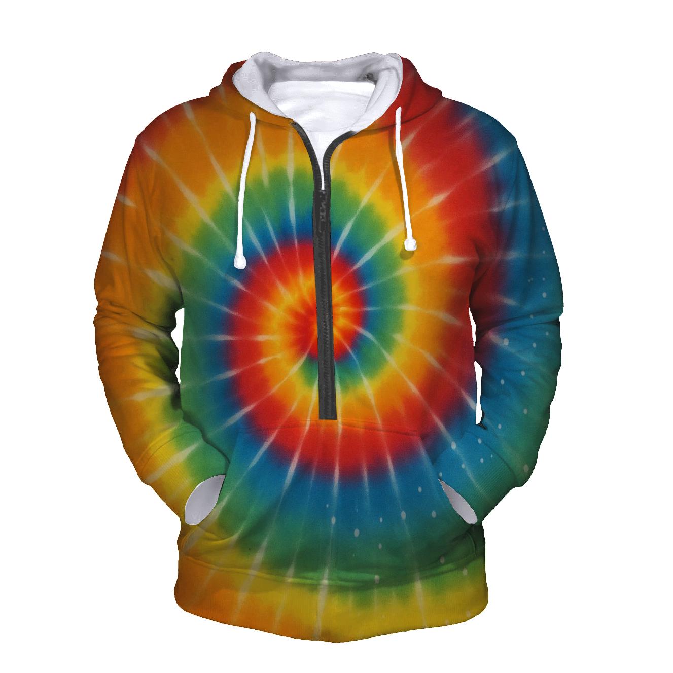 Rainbow Spiral Star Map Speckle embroidered hoodies