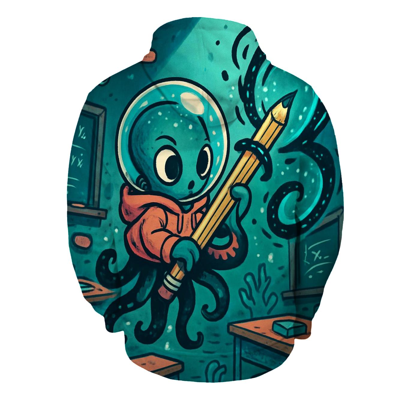 Bubble Helmet Kraken Sketchbook graphic hoodies