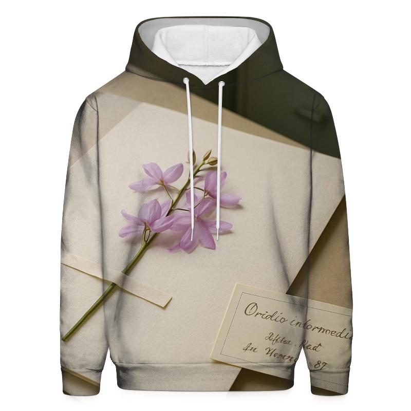 Herbarium Press With Fresh Orchid Specimen And Labels heavyweight hoodies