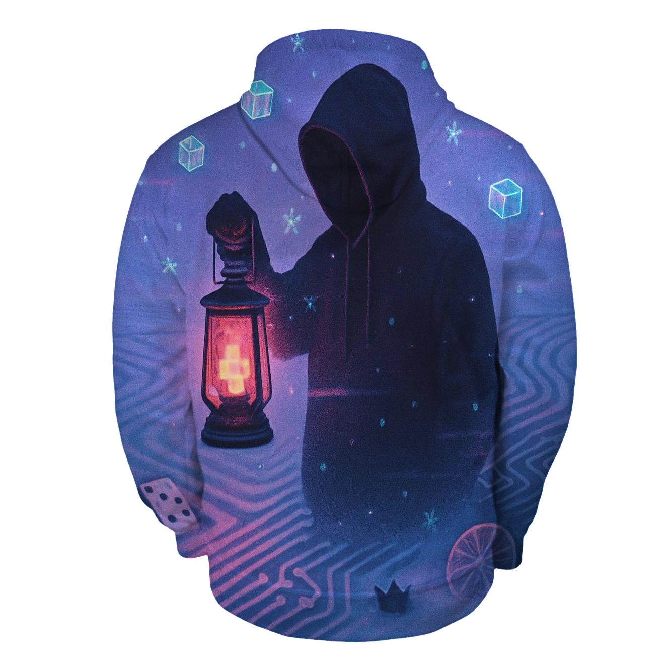 Glitch Lantern In The Snow Garden embroidered hoodies
