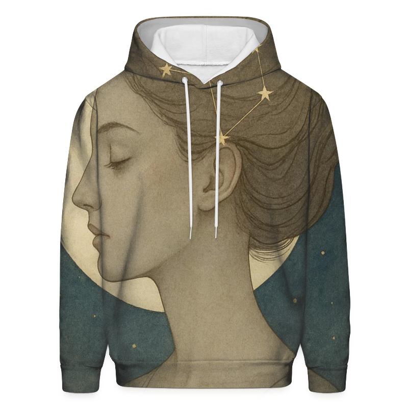 Virgo Harvest Moon Constellation Portrait premium hoodies