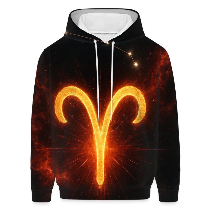 Aries Equinox Fire Glyph zip-up hoodies