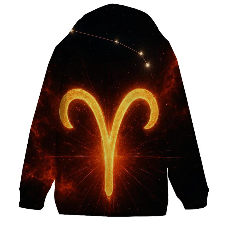 Aries Equinox Fire Glyph zip-up hoodies