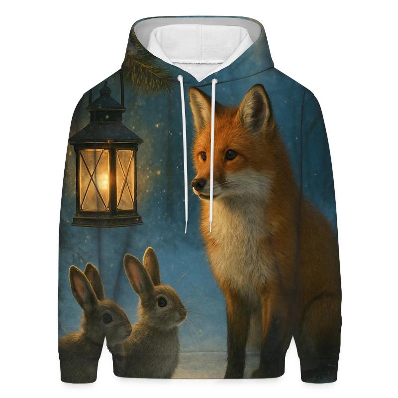 Lantern In The Frosted Pines printed hoodies