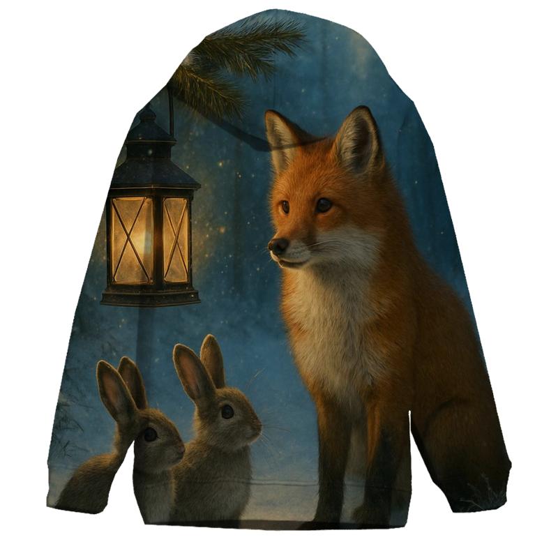 Lantern In The Frosted Pines printed hoodies