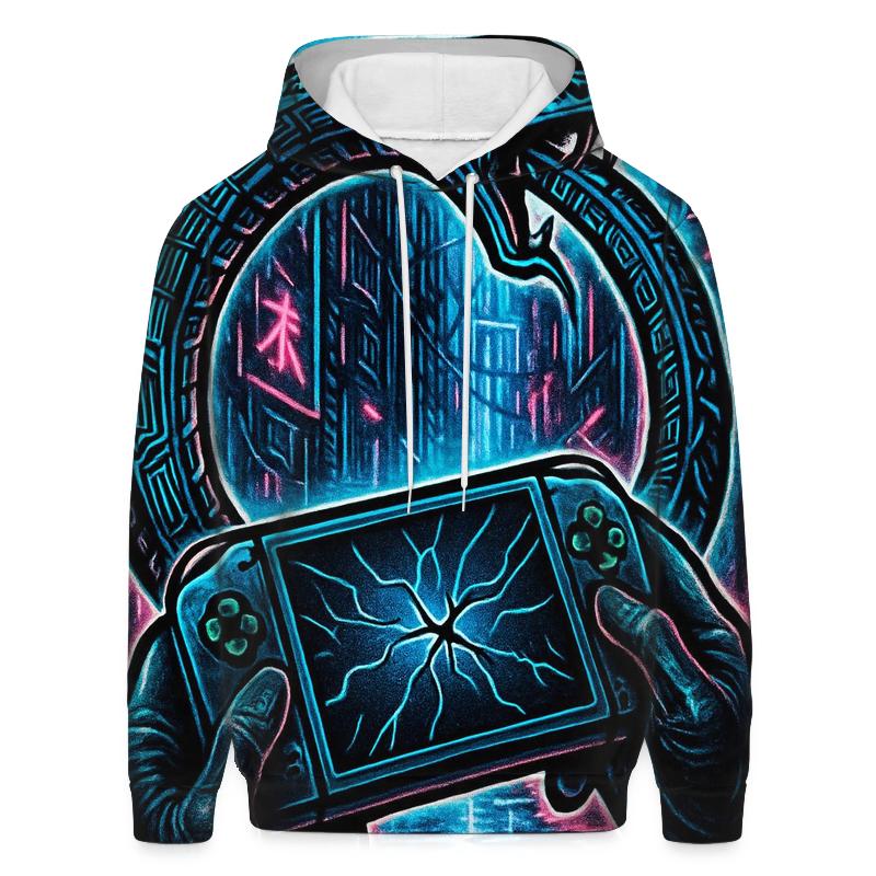Neon Alley Ouroboros Circuit graphic hoodies
