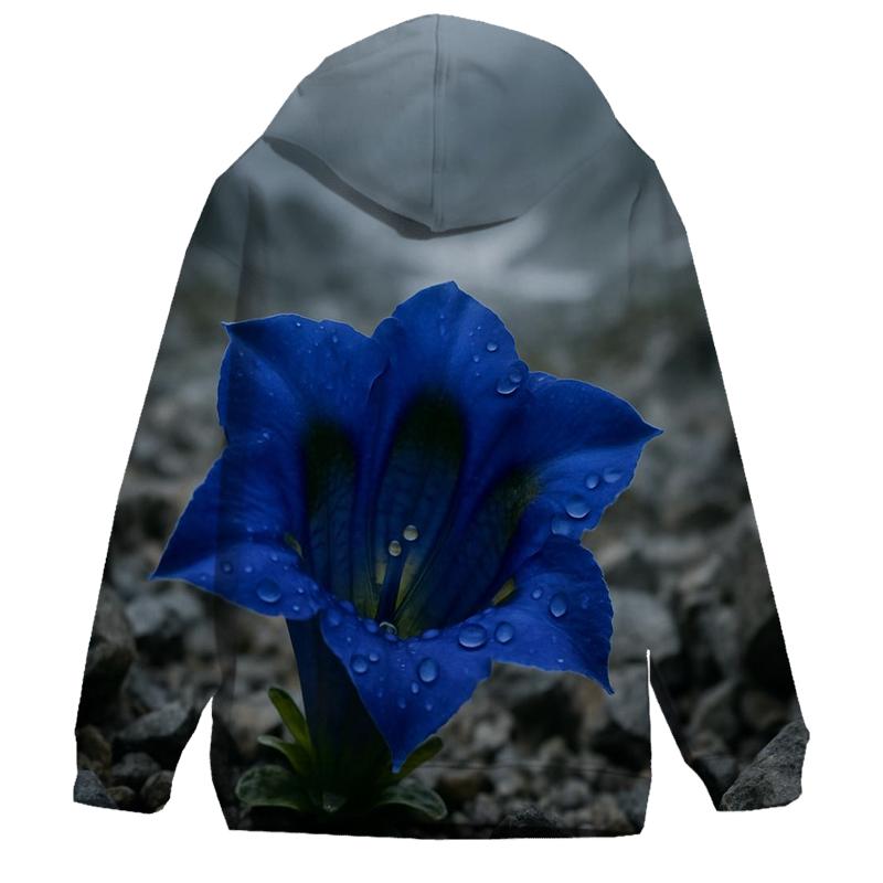 Wild Blue Gentian In Alpine Scree After A Storm hoodie styles
