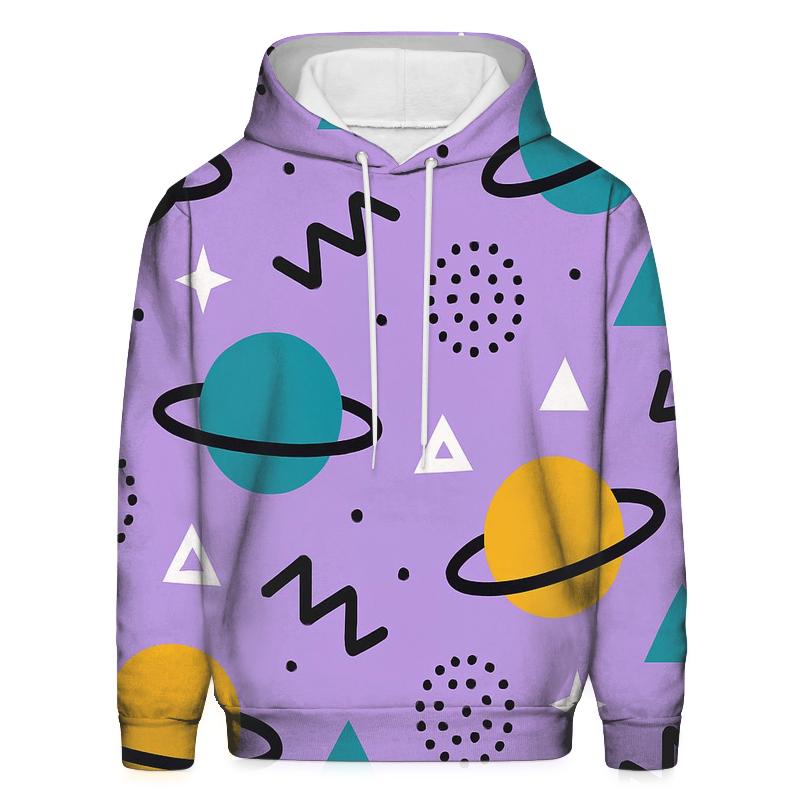 Memphis Planet Confetti hoodie styles