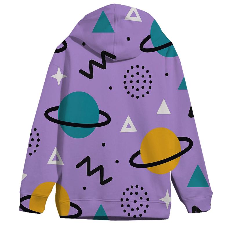 Memphis Planet Confetti hoodie styles